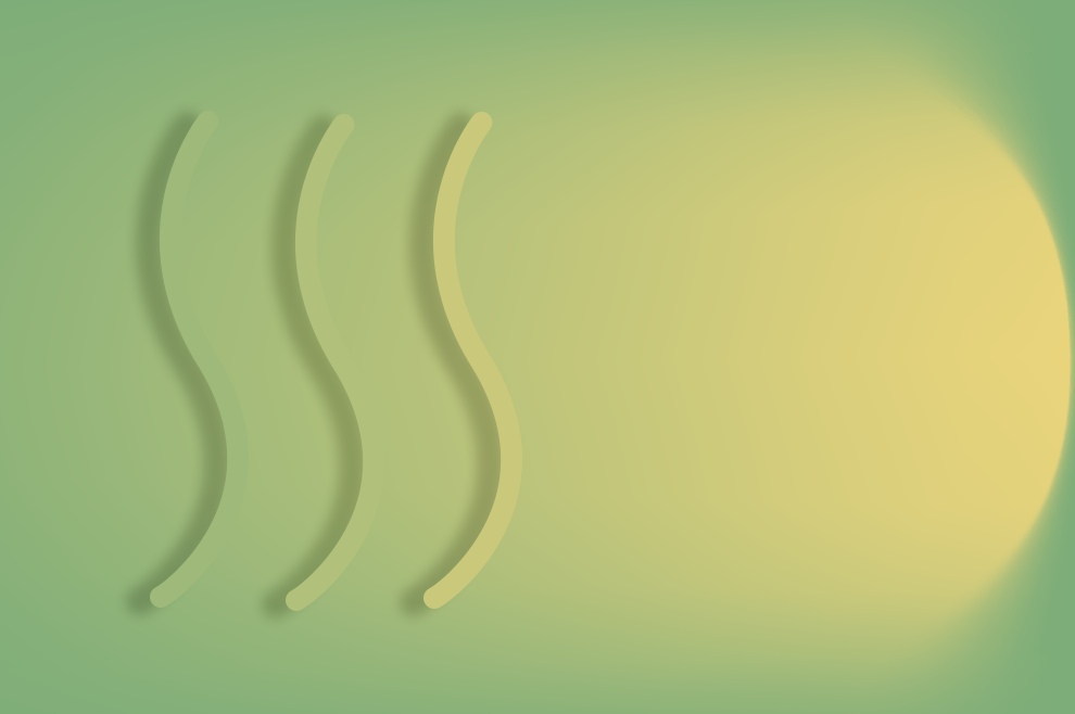 Grafica linee acqua calda su sfondo verde, l'acqua calda che ti serve